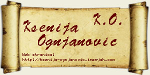 Ksenija Ognjanović vizit kartica